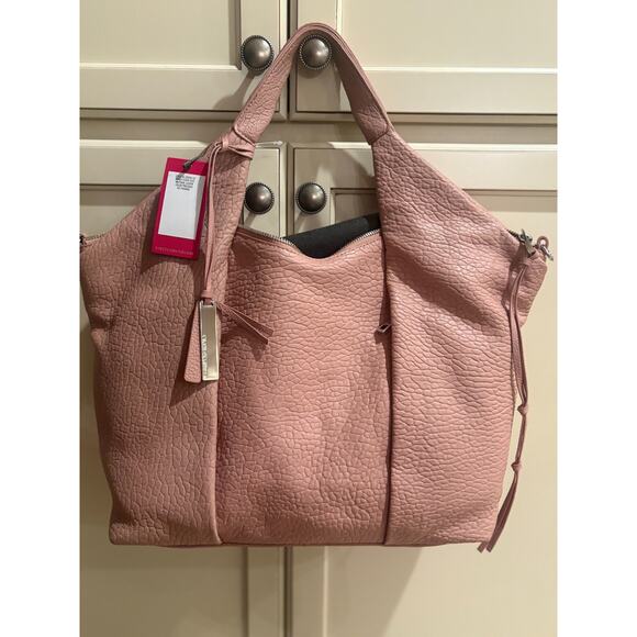 Vince Camuto Steph Tote Convertible Hand Bag Pink Lamb Leather NEW - Picture 1 of 6